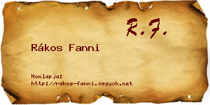 Rákos Fanni névjegykártya
